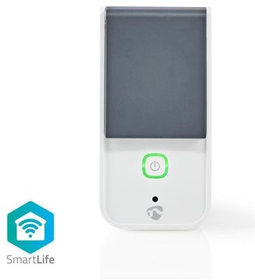Nedis SmartLife Smart Plug | Wi-Fi | IP44 | Efektmåler | 3680 W | Jordet kontakt / Type F (CEE 7/7) | -30 - 40 °C | Android™ / IOS | Grå / Hvit