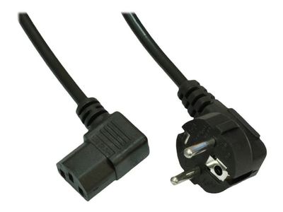 Akyga Pro Series AK-PC-12A - Strömkabel - ström CEE 7/7 (han) vinklet till ström IEC 60320 C13 vinklet - 250 V - 10 A - 3 m - sort