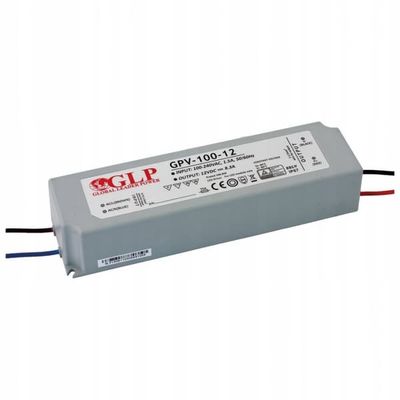 LED-nätaggregat 12V 100W GPV-100-12 8A hermetiskt