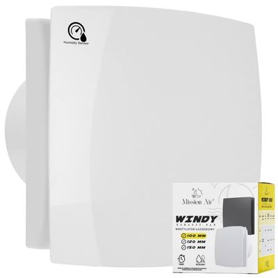 Badrumsfläkt WINDY 100 H+T WHITE