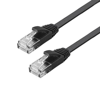 NÖRDIC CAT6 U / UTP Flat Network Cable 5M 250MHz Båndbredde og 10Gbps Overføringshastighet Svart