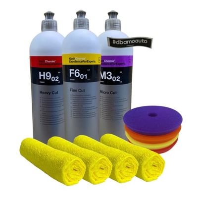 Polering af lak Pasta polermidler KOCH H9 F6 M3 + 4 gratis puder