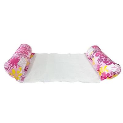 Vattenhängmatta Badmadrass Uppblåsbar Pooldäckstol med Nät 130x70cm