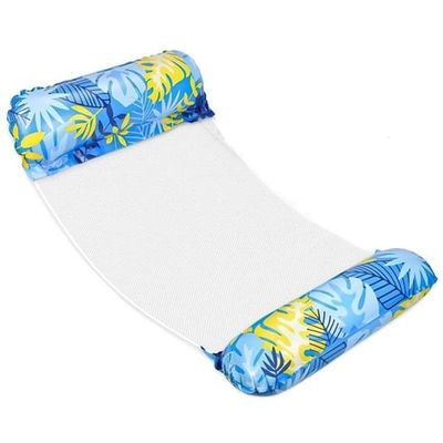 Vattenhängmatta Badmadrass Uppblåsbar Pooldäckstol med Nät 130x70cm