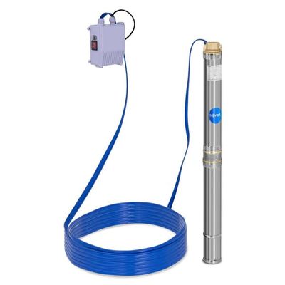 hillvert - Djupvattenpump - 70 mm / 2,75'' - 3800 l/h - 370 W - 20 m kabel / 39 m uppfordringshöjd - Rostfritt stål