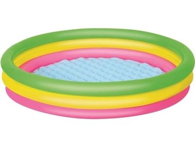 Bestway Round Barnebasseng - Grønn, Gul, Rosa - 152x30 cm 211 L