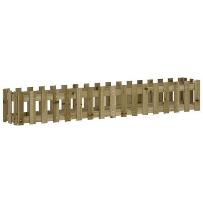 vidaXL Plantekasse med gjerdedesign 200x30x30 cm impregnert furu