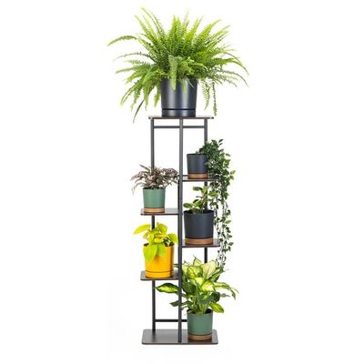MONDO metal stående blomsterstander - sort stander til 7 blomsterpotter