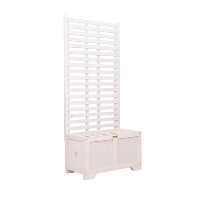 Vintage Pergola Blomkruka 80 x 42 x 180 cm - Träblomkruka med stege för balkong, terrass, trädgård, 120 L - Träpergola för klätterväxter - Avskiljare,