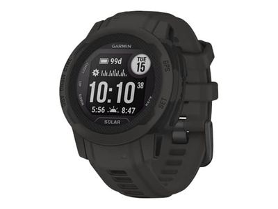 Garmin Instinct 2S Solar - 40 mm - grafitt - sportsur med bånd - silikon - håndleddstørrelse: 112-180 mm - monokrom - 32 MB - Bluetooth, ANT+ - 43 g