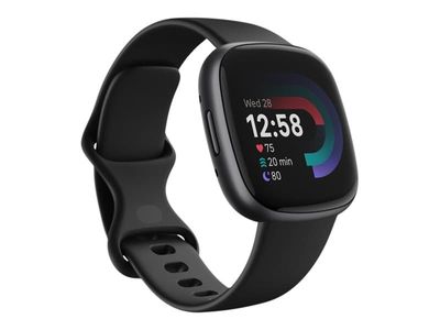 Fitbit Versa 4 - 40 mm - grafitt - smartklokke med bånd - svart - båndbredde: S/L - Bluetooth, NFC