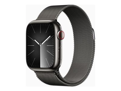 Apple Watch Series 9 (GPS + Cellular) - 41 mm - grafit rostfritt stål - smart klocka med milanesisk loop - 64 GB - Wi-Fi, Bluetooth, UWB, LTE - 4G