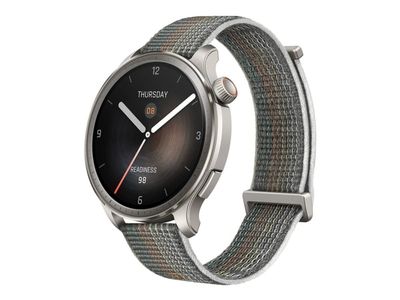 Amazfit Balance - Aluminiumslegering - smartklokke med stropp - nylon - håndleddstørrelse: 150-210 mm - display 1.5" - Bluetooth, Wi-Fi - 35 g - soln
