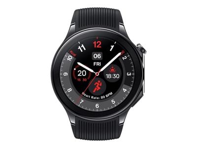 OnePlus Watch 2 - 46 mm - smartklokke med stropp - fluorelastomer - håndleddstørrelse: 140-210 mm - display 1.43" - 32 GB - Bluetooth, Wi-Fi, NFC - s