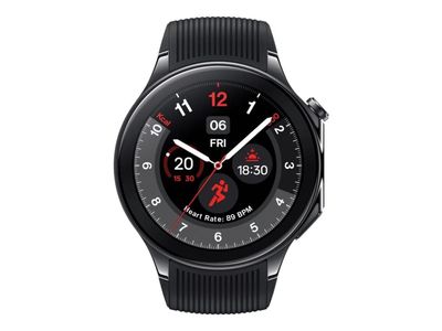 OnePlus Watch 2 - 46 mm - smartklokke med stropp - fluorelastomer - håndleddstørrelse: 140-210 mm - display 1.43" - 32 GB - Bluetooth, Wi-Fi, NFC - s