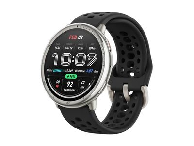 Amazfit Active 2 - Smart klocka med sportrem - silikon - svart - handledsstorlek: 135-195 mm - display 1.32" - Bluetooth - 29.5 g - svart