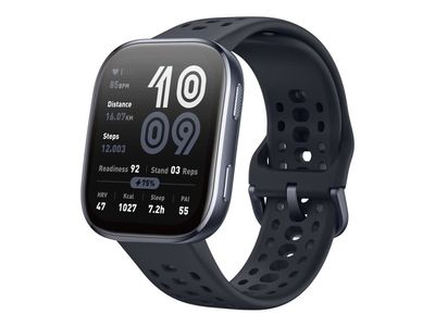 Amazfit Bip 6 - Smart klocka med rem - flytande silikon - handledsstorlek: 130-195 mm - display 1.97" - Bluetooth - 27.9 g - svart