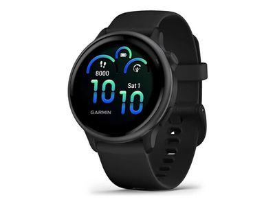Garmin vívoactive 6 - 42 mm - skifer - smartklokke med bånd - silikon - svart - håndleddstørrelse: 125-190 mm - display 1.2" - 8 GB - Bluetooth, ANT+