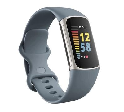 Smartwatch Fitbit Charge 5-klocka Silverfärgad 40mm rem Silikon Sport GPS-klocka