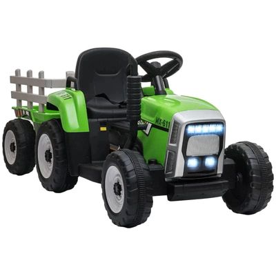 Rootz elektrisk børnebil - børnetraktor - forældrefjernbetjening - Maks. Hastighed på 6 km/t - Plast - Grøn + Sort - 136,5L x 50W x 52,5H cm