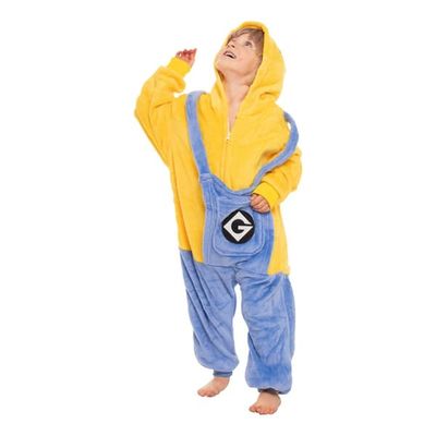Børnepyjamas Kigurumi Onesie Kostume Minion Gul 105-115
