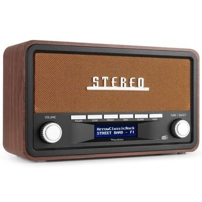 Audizio Foggia retro DAB+ radio med Bluetooth - Bärbar stereoradio med larm - 50W Peak effekt