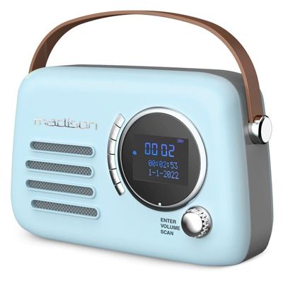 Madison Retro Radio m. Bluetooth, FM och DAB (ljusblå)