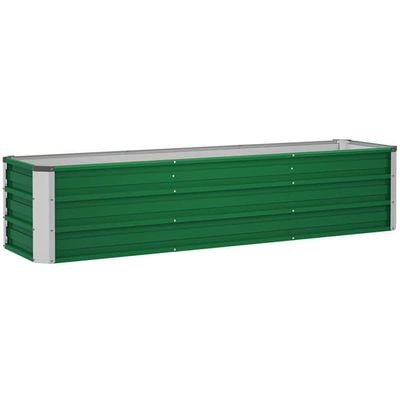 Højbed i stål 183x47x40 cm, grøn – med handsker til haven