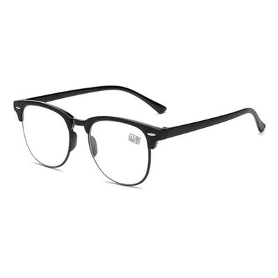 Black Clubmaster Reading Glasses Styrke 2.0 Glass