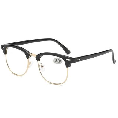 Black Clubmaster lesebriller med gullstyrke - 2