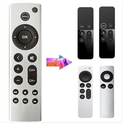 Fjernbetjening til Apple TV 4K/Gen 1/2/3/4/HD A2169 A1842 A1625 uden stemmestyring - Sølv