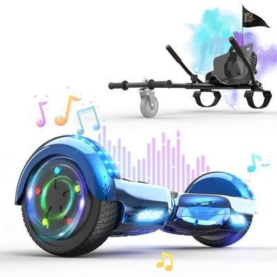 RCB Pack Elektrisk Hoverboard Blå + Hoverkart Svart – Idealisk Gåva för Barn