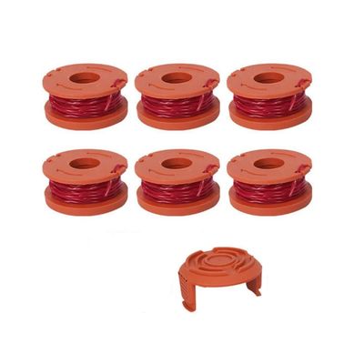 INF 6-pack erstatningssneller med trimmertråd for Worx WA0010 gresstrimmer Oransje