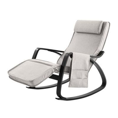 SoBuy, Gungstol med förvaring, Loungestol, Testad för 150 kg, grå och brun, FST20-HG