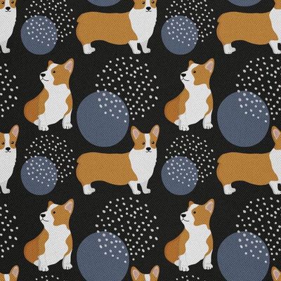 OXFORD DEKORATIVT TYG FÖR UTOMHUS - Corgi hundmotiv