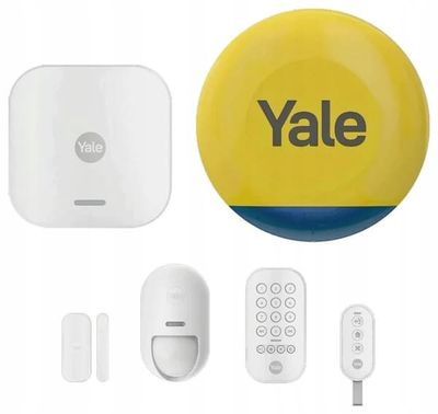 Yale Smart Alarm Starter Kit 6-delt - Kontrolenhed, Sirene, Tastatur, Fjernbetjening, Bevægelsessensor, Vindue/Dørsensor