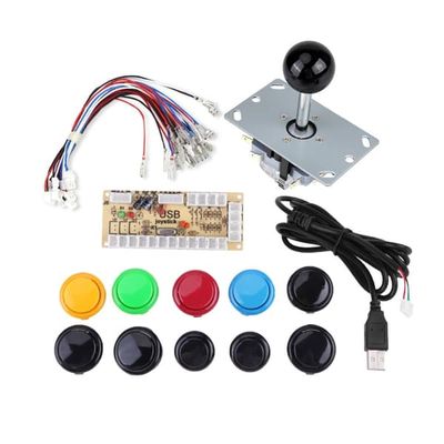 Arcade-pelin DIY-sarja: 10 nappia, joystick, USB-enkooderi MAME PC:lle