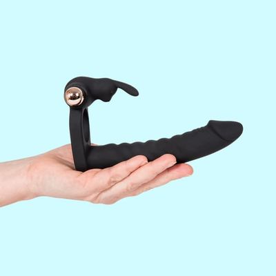 Double Penetrator med oppladbar gullfarget vibrator