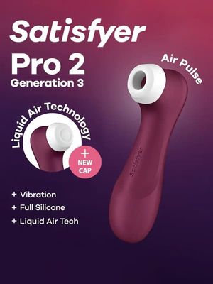 Satisfyer Pro 2 Generation 3 With Liquid Air Red Lufttrykksvibrator