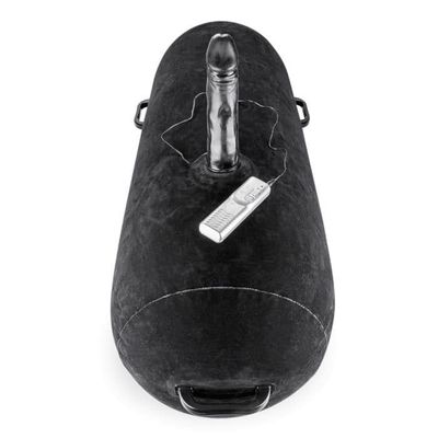 Lång uppblåsbar kudde med Easy Ride vibrerande dildo Vaginal eller anal dildo för män eller kvinnor Svart