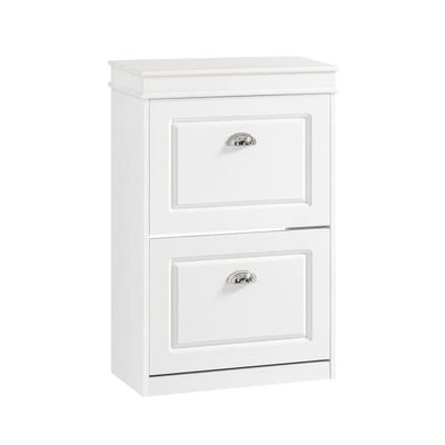 SoBuy Smalt skoskab med 2 klapdøre – 54x24x82cm Pladsbesparende | Hvid FSR78-W