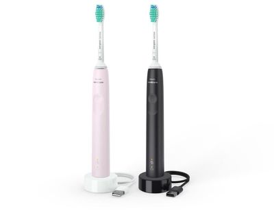 Philips Sonicare Series 3100 HX3675/15 - Elektrisk tandbørste - Sort & Pink - Duopack
