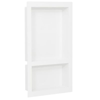 vidaXL Veggnisjer til dusj med 2 rom høyglans hvit 41x69x9 cm