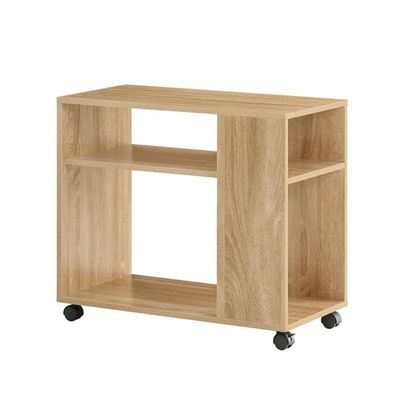 SoBuy Lave opholdsborde med hylder Sofabord Inkl. hjul Rullebord Længde 70 cm Bredde 35 cm Højde 60 cm FBT34-N