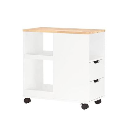 SoBuy Arkivskab med hjul 60x30x60cm– Vit Sidebord FBT130-WN
