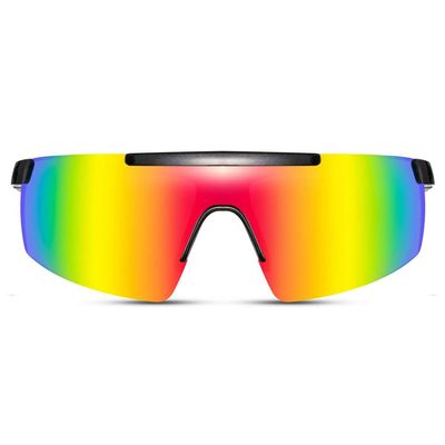 Sportsbriller med spejlglas - Sort/Regnbue