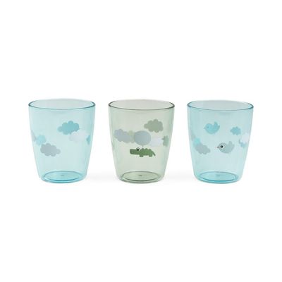 Glass 3-Pack Happy Clouds Green Done by Deer