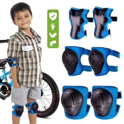 Sun Baby sæt med beskyttelse L - knæ, albue, håndled, blå (cykel / løbehjul / rulleskøjter)