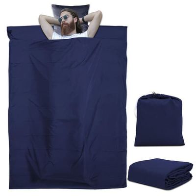 Sovsäck Resa Kudde Filt tunn sovsäck i polyester med stängning och förvaringspåse 115 x 210 cm