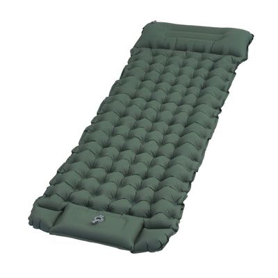 Lollanda Selvoppustelig madras, 10cm, vandtæt, let, rivefast, holdbar, med fodpumpe, til camping, sandstrand og vandreture
